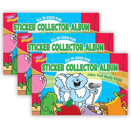 Trend All in Good Pun Sticker Collector Album, 16 Pages, 8.5 x 5.5, 3PK T49201